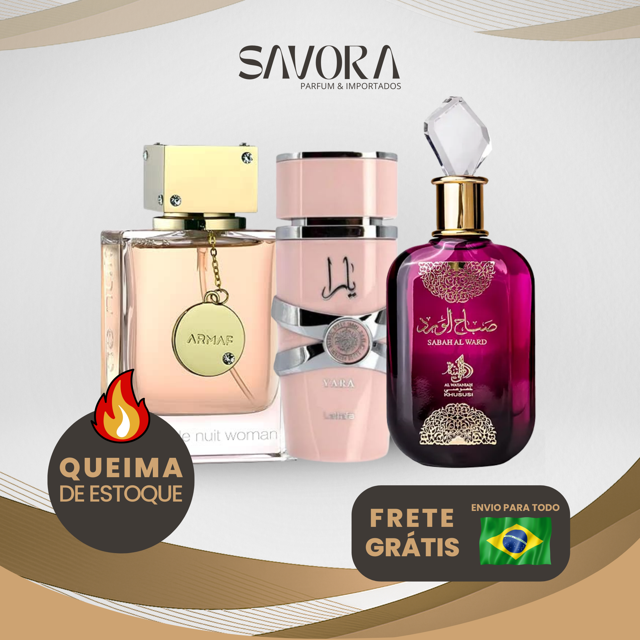 PROMOÇÃO COMPRE 1 LEVE 3 - Lattafa Yara, Sabah al Ward e Club de nuit - Edição Limitada ❤️ - 100ml Cada (Cópia)