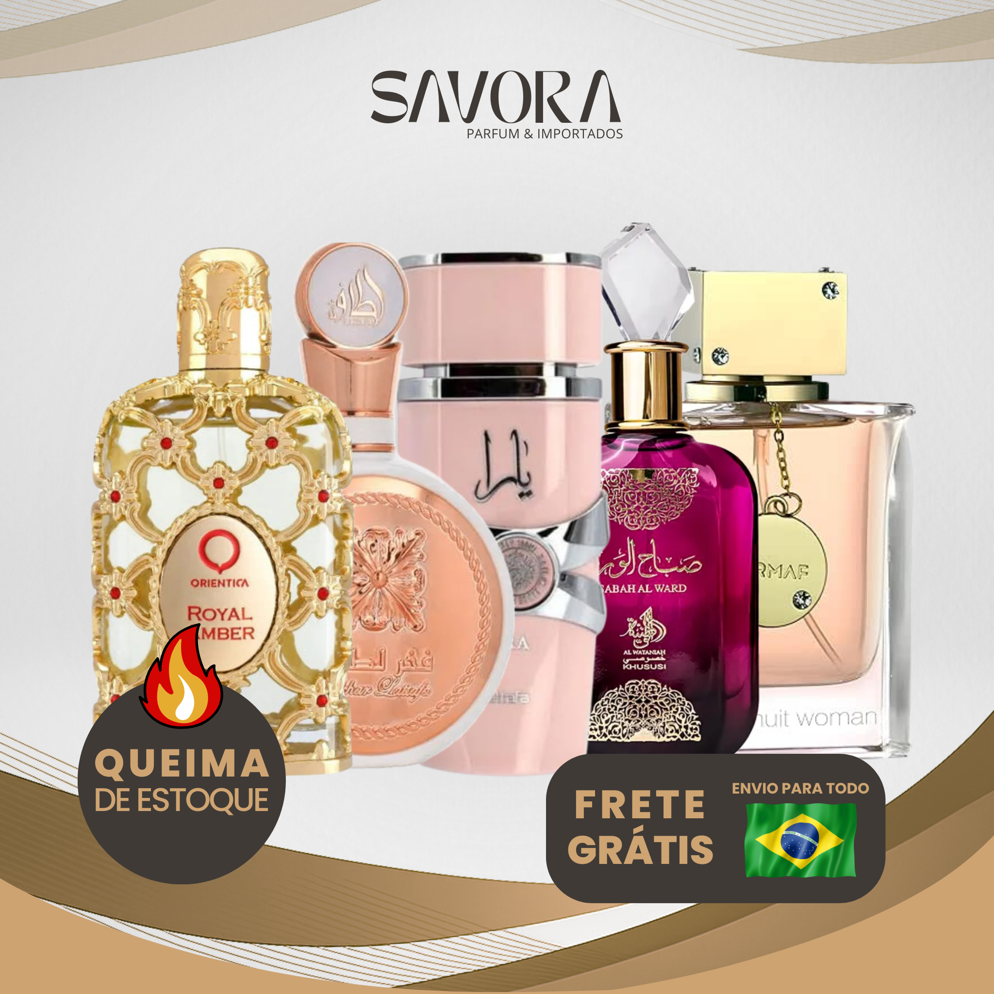 PROMOÇÃO COMPRE 2 LEVE 5 - Lataffa Yara, Club De nui, Royal Amber, Sabah Al Ward e Lattafa Fakhar