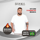 🤍 Promoção 2 Camisetas Branca Plus Size Masculina (G1 ao G4)
